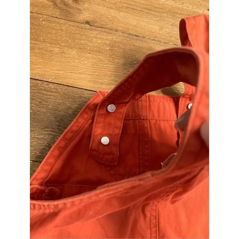 Carters 9-12 months vintage orange truck overalls pants blue hands tag label